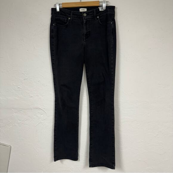 NYDJ Black High Rise Straight Leg Womens Jeans 8 Classic Fall Denim Zip Fly - Picture 3 of 11